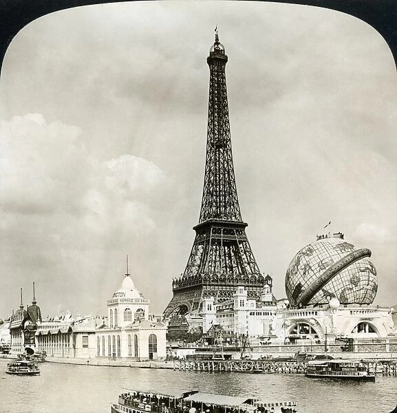 EIFFEL TOWER, 1900. The Eiffel Tower and the Celestial Globe. Photographed during the International Exposition at Paris, 1900
