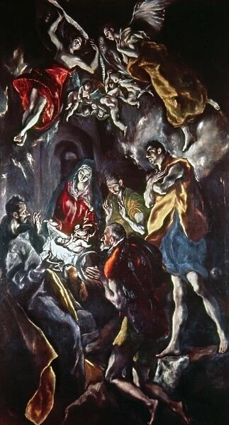 EL GRECO: ADORATION. Adoration of the Shepherds. Oil on canvas, c1614