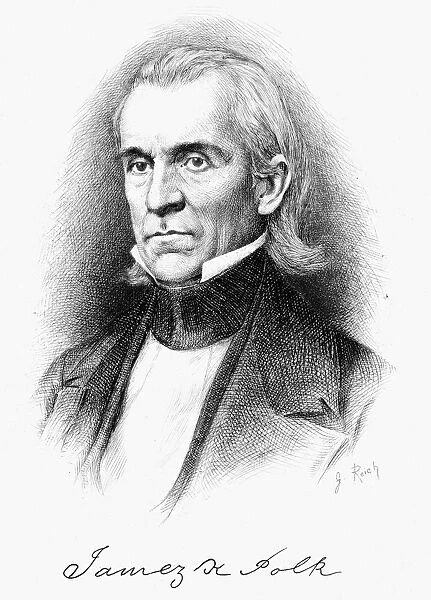Eleventh President of the United States. Etching, 19th century