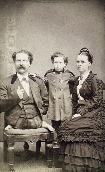 ELI BOWEN, c1880. Eli Bowen, the wonderful man, with his wife and child