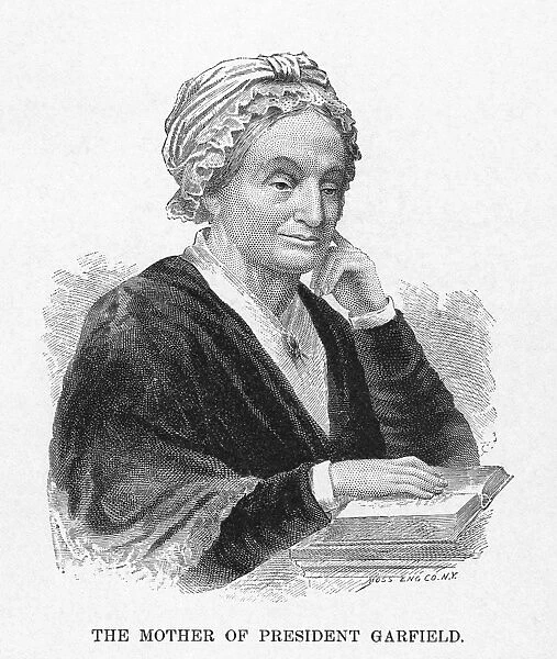 ELIZA BALLOU GARFIELD (1801-1888). Mother of President James A. Garfield. Wood engraving