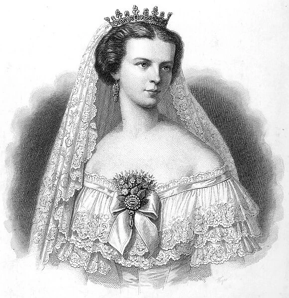 ELIZABETH OF AUSTRIA (1837-1898). Empress of Austria, 1854-1898. Steel engraving, Austrian, 19th century