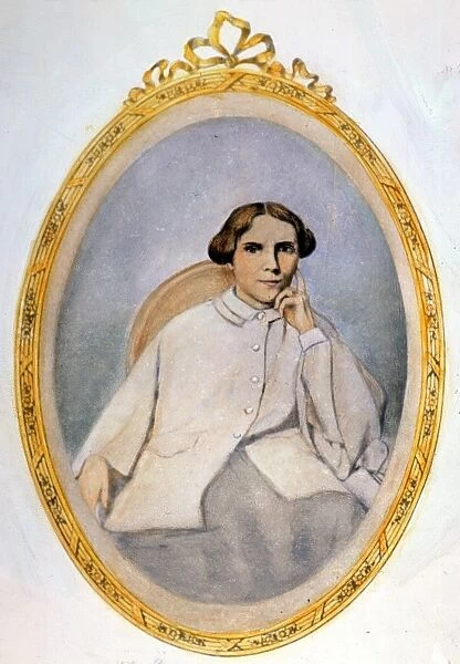 ELIZABETH BLACKWELL (1821-1910) at age 38, after a drawing by the Countess de Charnacee
