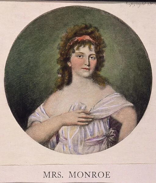 ELIZABETH MONROE (1768-1830). Mrs. James Monroe. After a miniature, 1796, by Louis Sene