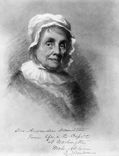 ELIZABETH S. HAMILTON (1757-1854). Elizabeth Schuyler Hamilton, wife of Alexander Hamilton