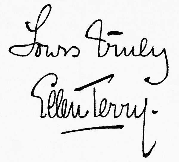 ELLEN TERRY (1847-1928). English stage actress. Autograph signature