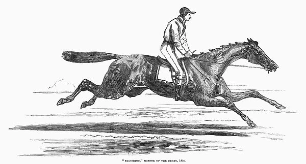 Ellington, winner of the Derby. Wood engraving, English, 1856