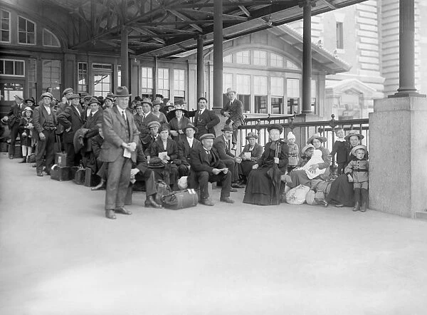 ELLIS ISLAND, c1910. New immigrant awaiting examination at Ellis Island. Photograph