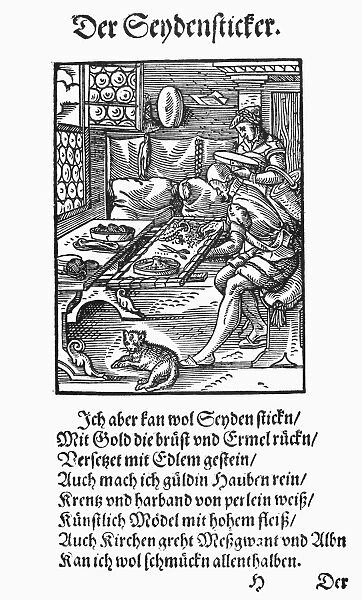 EMBROIDERER, 1568. Woodcut, 1568, by Jost Amman