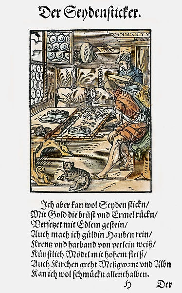 EMBROIDERER, 1568. Woodcut, 1568, by Jost Amman