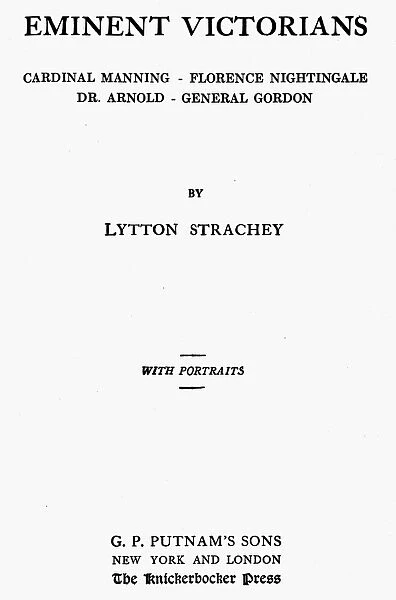 EMINENT VICTORIANS, 1918. Cover of the first edition, 1918, of Lytton Strachey s