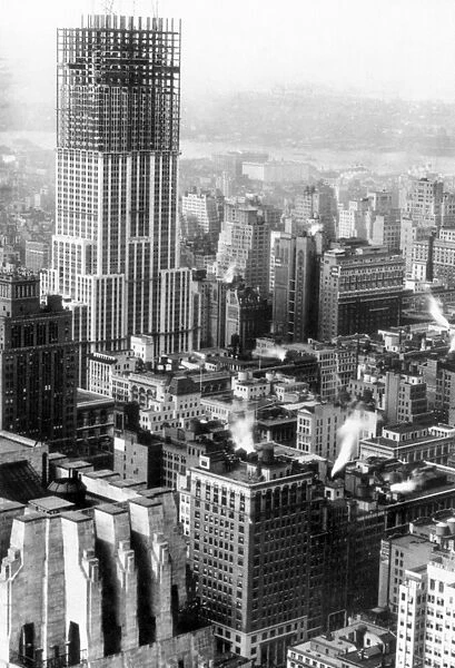 EMPIRE STATE BUILDING, 1930. The Empire State Building, New York City, midway through