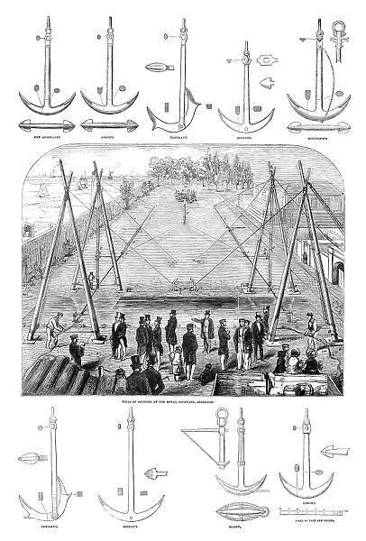 ENGLAND: ANCHOR TEST, 1852. Trial of various types of anchors at the Royal Dockyard in Sheerness