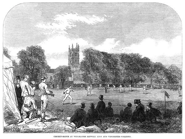 ENGLAND: CRICKET, 1864. Cricket match between Eton College at Winchester College