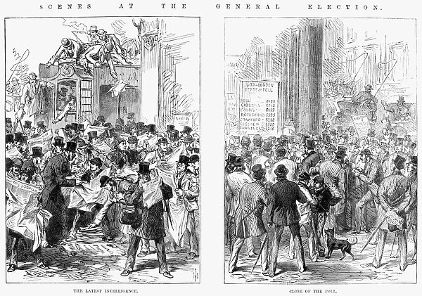 ENGLAND: ELECTION, 1868. Scenes at the general election: The latest intelligence