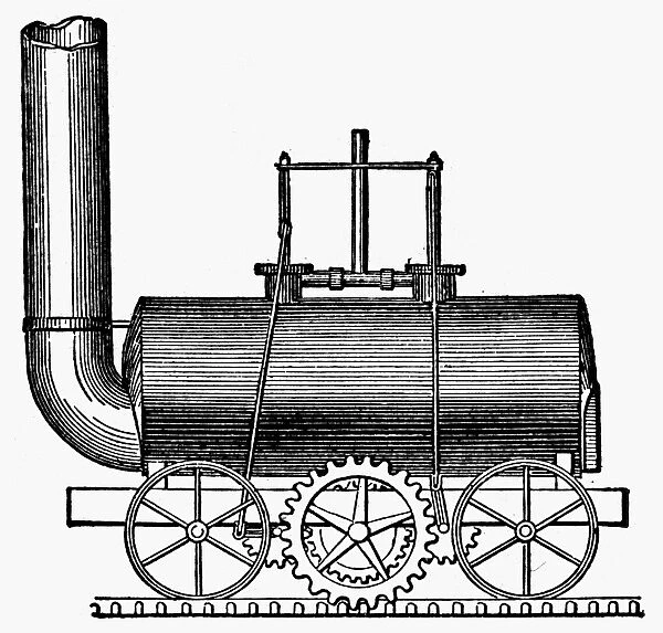 ENGLAND: LOCOMOTIVE, 1811. John Blenkinsops locomotive, Leeds, 1811, equipped