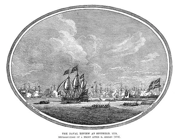 ENGLAND: NAVAL REVIEW, 1773. The Naval Review at Spithead, 1773. Engraving after a print