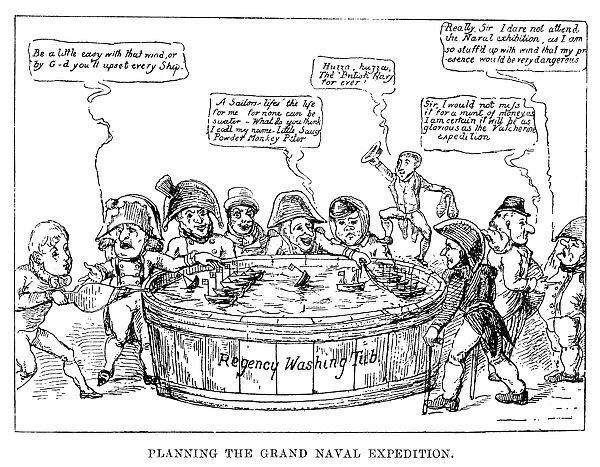 ENGLAND: NAVAL REVIEW. Planning the Great Naval Expedition. Cartoon depicting admirals