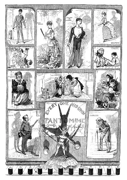 ENGLAND: PANTOMIME, 1883. Every One His Own Pantomime. Engraving, English, 1883