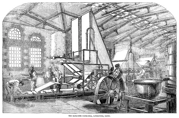 ENGLAND: PAPER MILL, 1854. Paper mill for the manufacture of banknotes, in Laverstoke