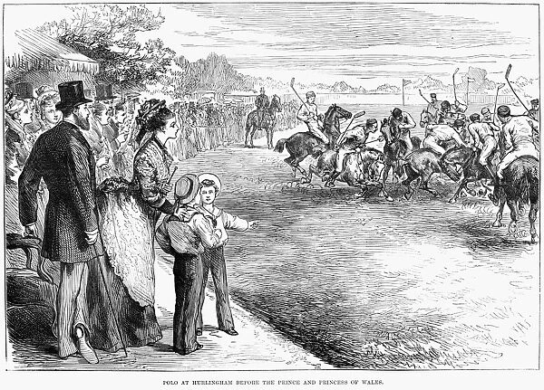 ENGLAND: POLO, 1875. The Prince and Princess of Wales at a polo game at Hurlingham in London