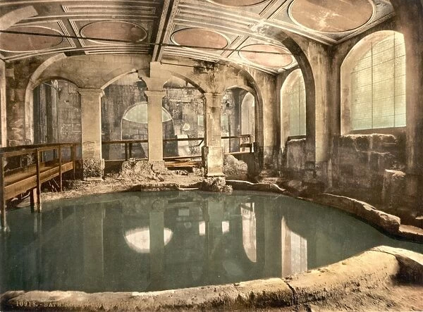 ENGLAND: ROMAN BATHS. Interior of ancient Roman baths at Bath, England. Photochrome