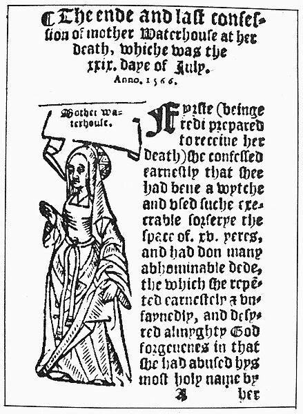 ENGLAND: WITCH TRIAL, 1566. The first woman to be hanged as a witch in England