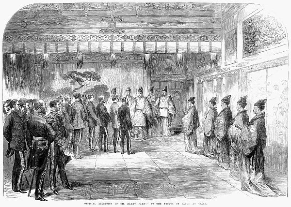 ENGLISH IN JAPAN, 1867. The reception in Osaka of the British Minister, Sir Harry Smith Parkes
