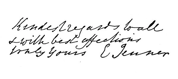 English physician. Autograph signature