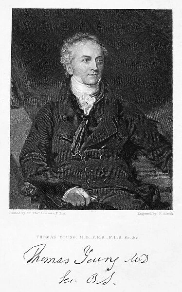 English physician, physicist, and Egyptologist. Line and stipple engraving, English, 1830, after a painting by Sir Thomas Lawrence