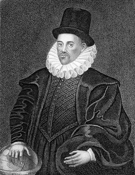 English physician and physicist. Stipple engraving, English, 1796, after a painting, 1591, now lost