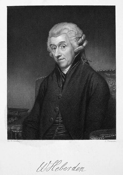 English physician and scholar. Line and stipple engraving, English, c1840, after a painting by Sir William Beechey