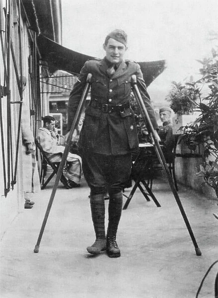 ERNEST HEMINGWAY (1899-1961). American writer. Photographed at the American Red Cross Hospital, Milan, in 1918