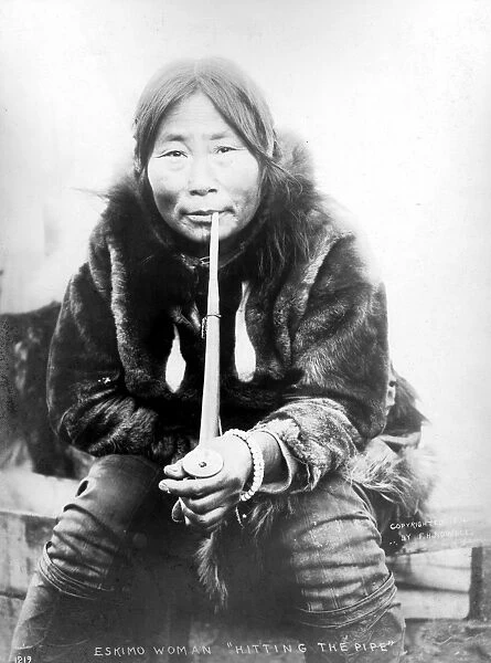 ESKIMO WOMAN IN ALASKA. Photographed in 1904