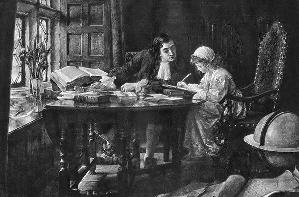 ESTHER JOHNSON (1681-1728). Jonathan Swift teaching Esther Stella Johnson to read and write