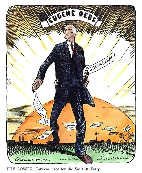 Eugene Victor Debs. American Socialist leader. Debs depicted as The Sower in a cartoon by Art Young (1866-1943) for the Socialist Party of America