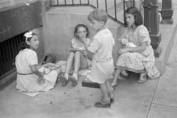 EVANS: NEW YORK CITY, 1938. Children playing on 61st Street in New York City