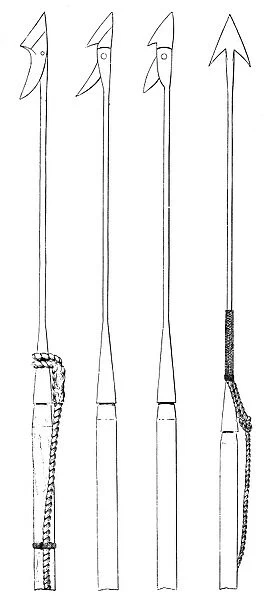 Four examples of the toggle harpoon, invented in 1848 by the American blacksmith Lewis Temple