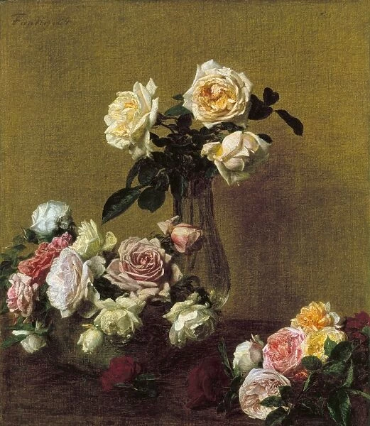 FANTIN-LATOUR: ROSES, 1884. Oil on canvas by Henri Fantin-Latour, 1884