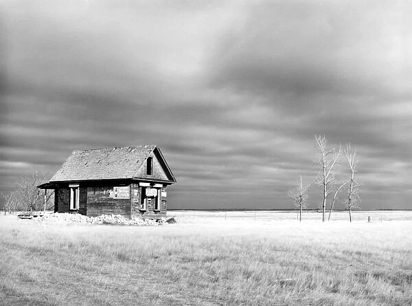 FARMHOUSE, 1940. An abandoned farmhouse in Ward County, North Dakota. Photograph by John Vachon