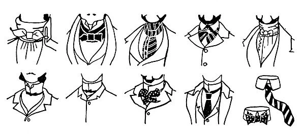 FASHION: CRAVATS AND TIES. The evolution of cravats and ties during the years 1800