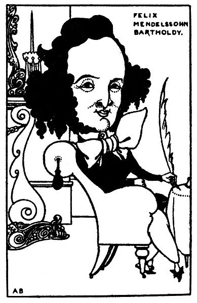 FELIX MENDELSSOHN (1809-1847). German composer, pianist and conductor. Drawing by Aubrey Beardsley