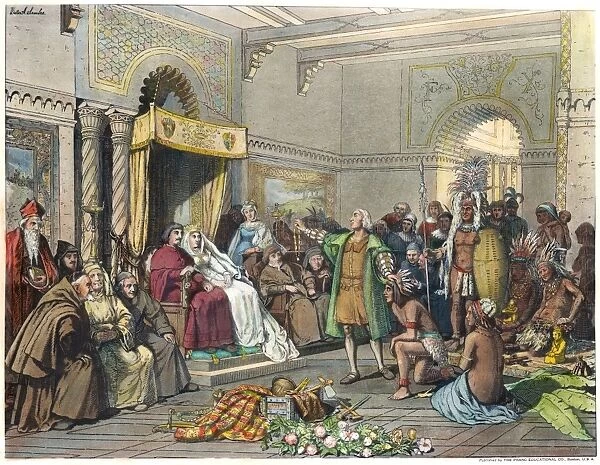 FERDINAND & ISABELLA, 1493. Columbus at the court of Ferdinand and Isabella