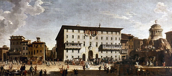 FESTIVAL. G. P. Pannini: Festival of the Embassy in the Piazza di Spagna, 1727