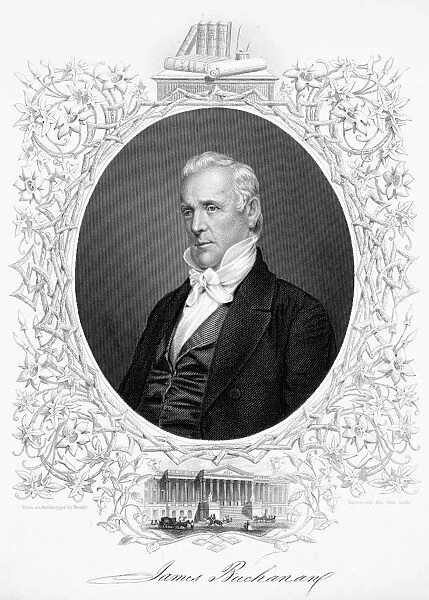 Fifteenth President of the United States. Steel engraving, 1864