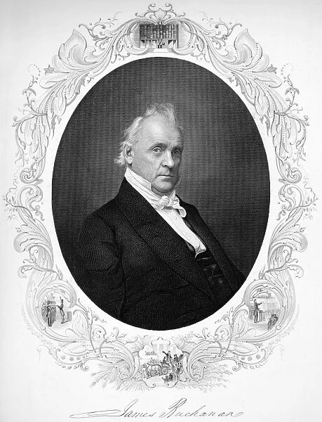 Fifteenth President of the United States. Steel engraving, 1857