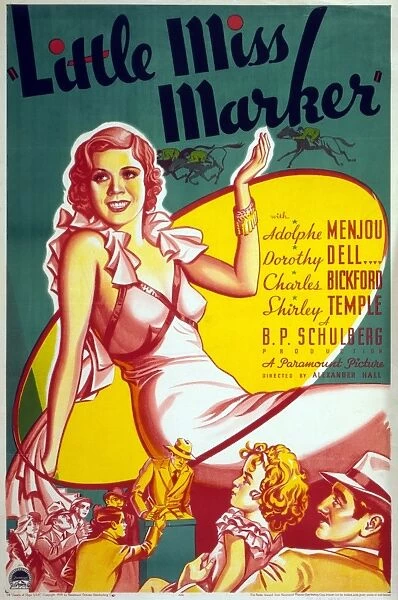 FILM: LITTLE MISS MARKER. Poster for the 1934 film Little Miss Marker, starring Shirley Temple