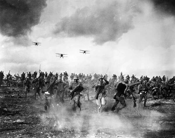 FILM: WINGS, 1927. World War I battlefield scene from the silent film Wings directed by William A. Wellman, 1927