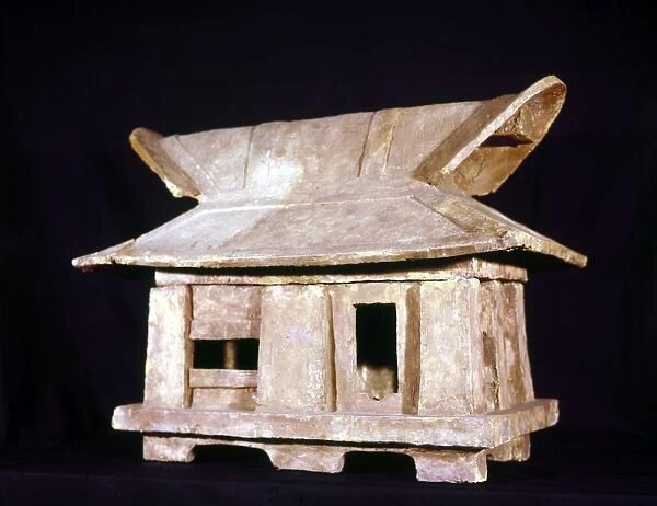 Fired clay sculpture of a house, intended for burial. Japanese, Kofun period, 3rd-6th century A. D