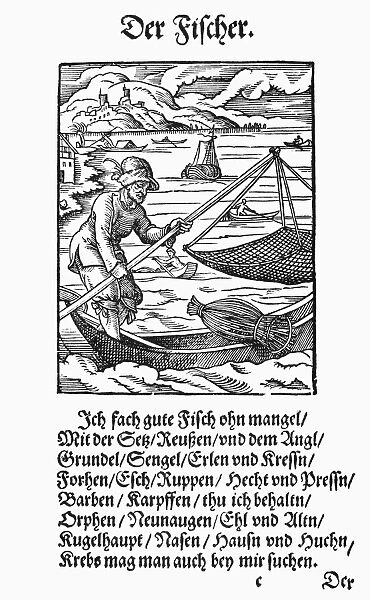 FISHERMAN, 1568. Woodcut, 1568, by Jost Amman